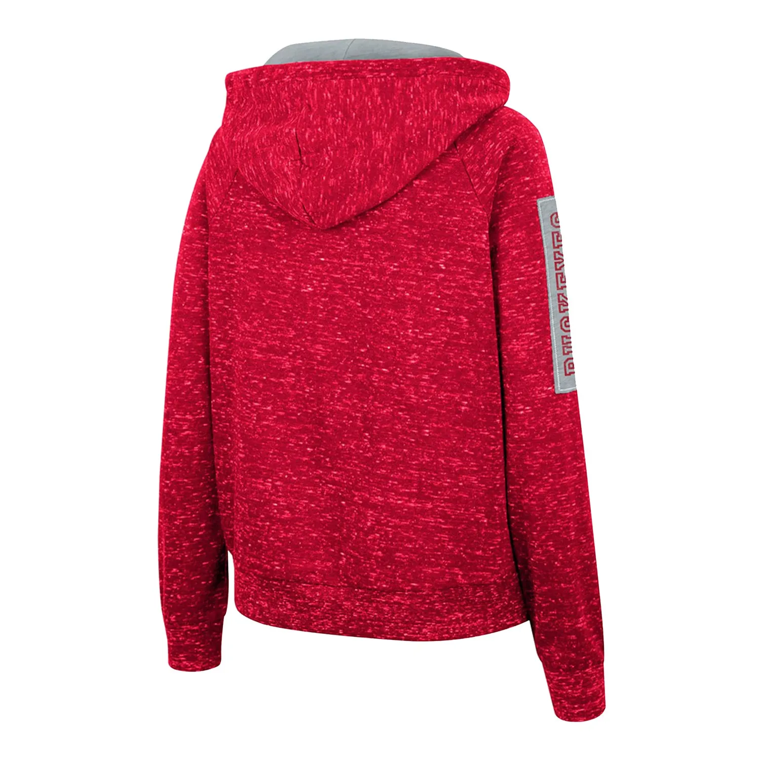 Ladies Ohio State Buckeyes Devel Speckle Hooded Scarlet  Sweatshirt