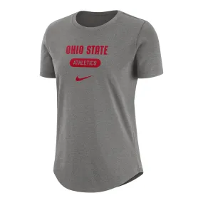 Ladies Ohio State Buckeyes Nike University Crew Gray T-Shirt