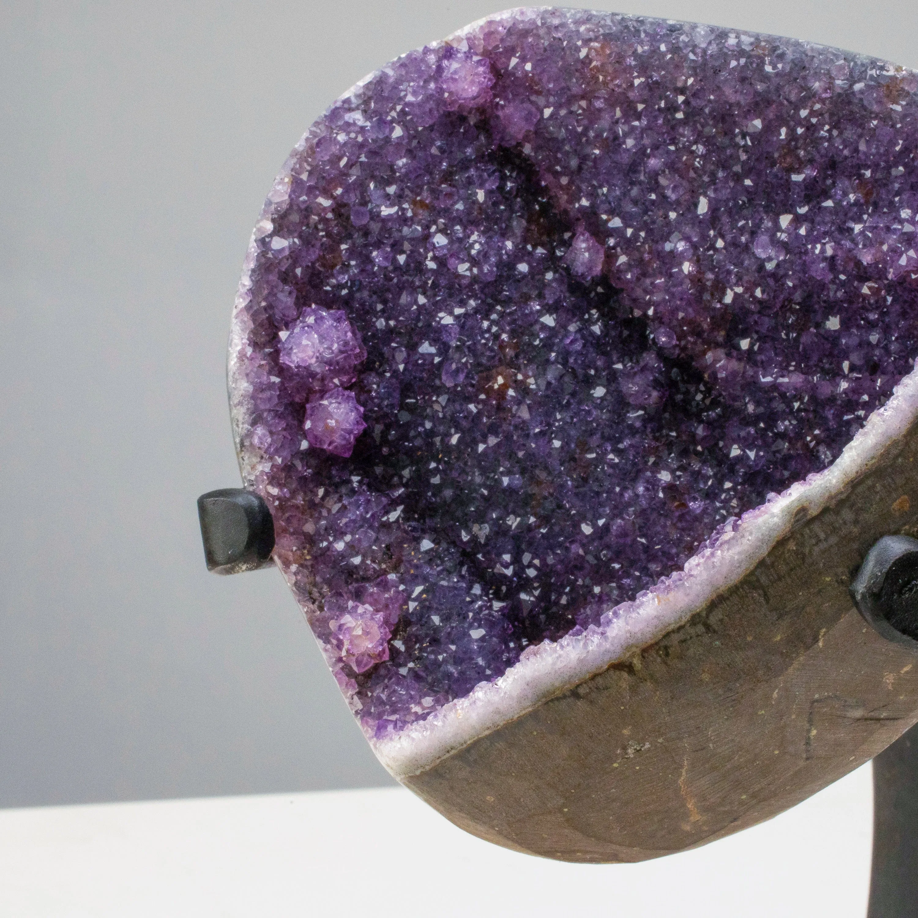 Large Uruguayan Amethyst Geode on Custom Stand - 10 / 5.5 lbs - B Grade