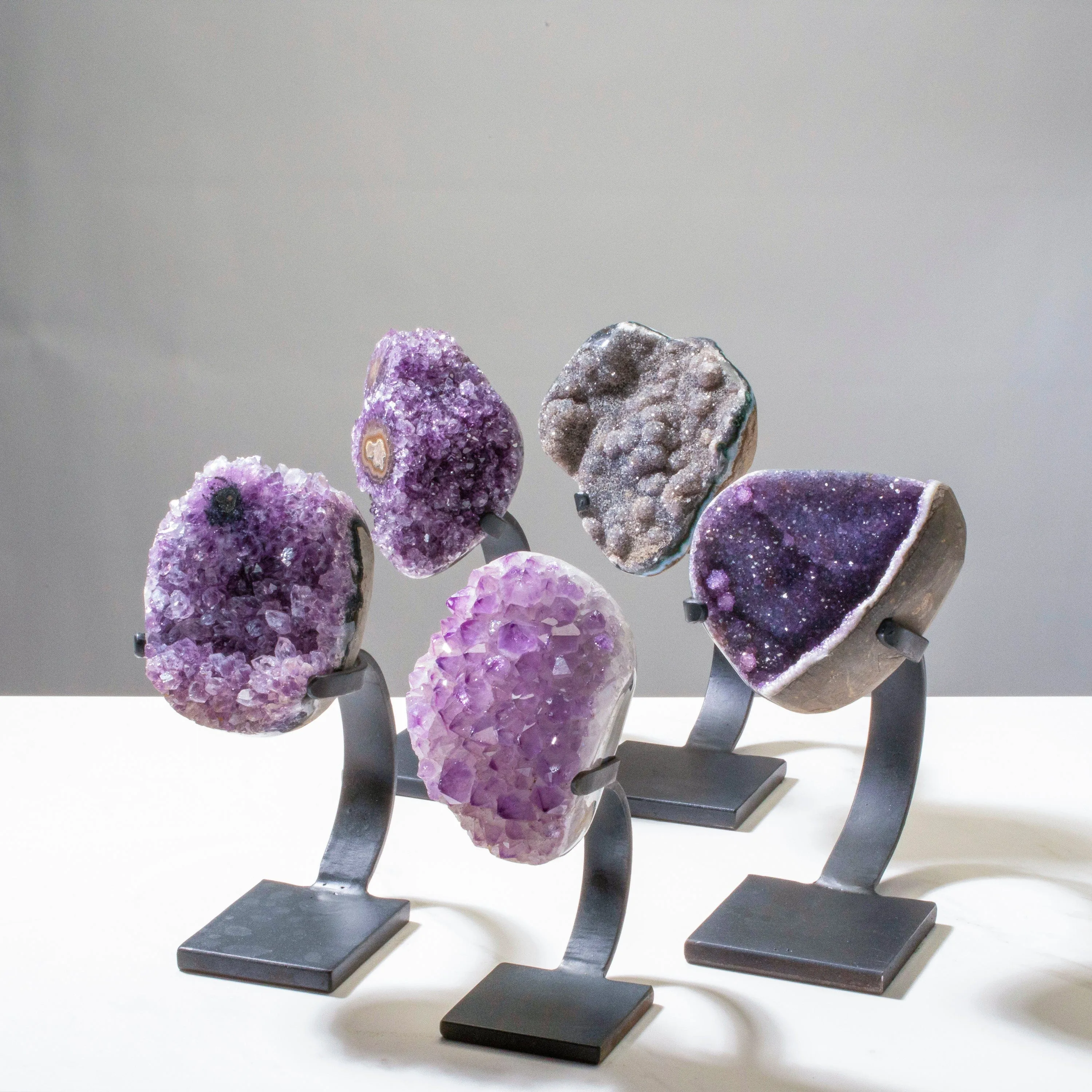 Large Uruguayan Amethyst Geode on Custom Stand - 10 / 5.5 lbs - B Grade