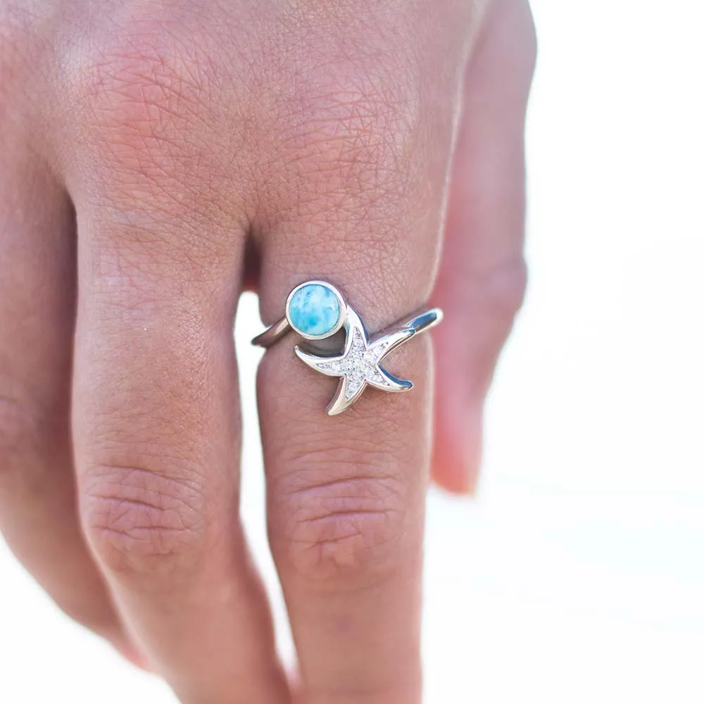 Larimar Starfish Ring