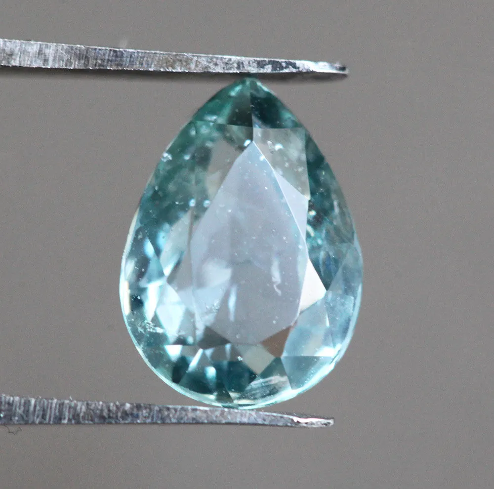 Loose 2.34 Ct Pear Mint Green Sapphire