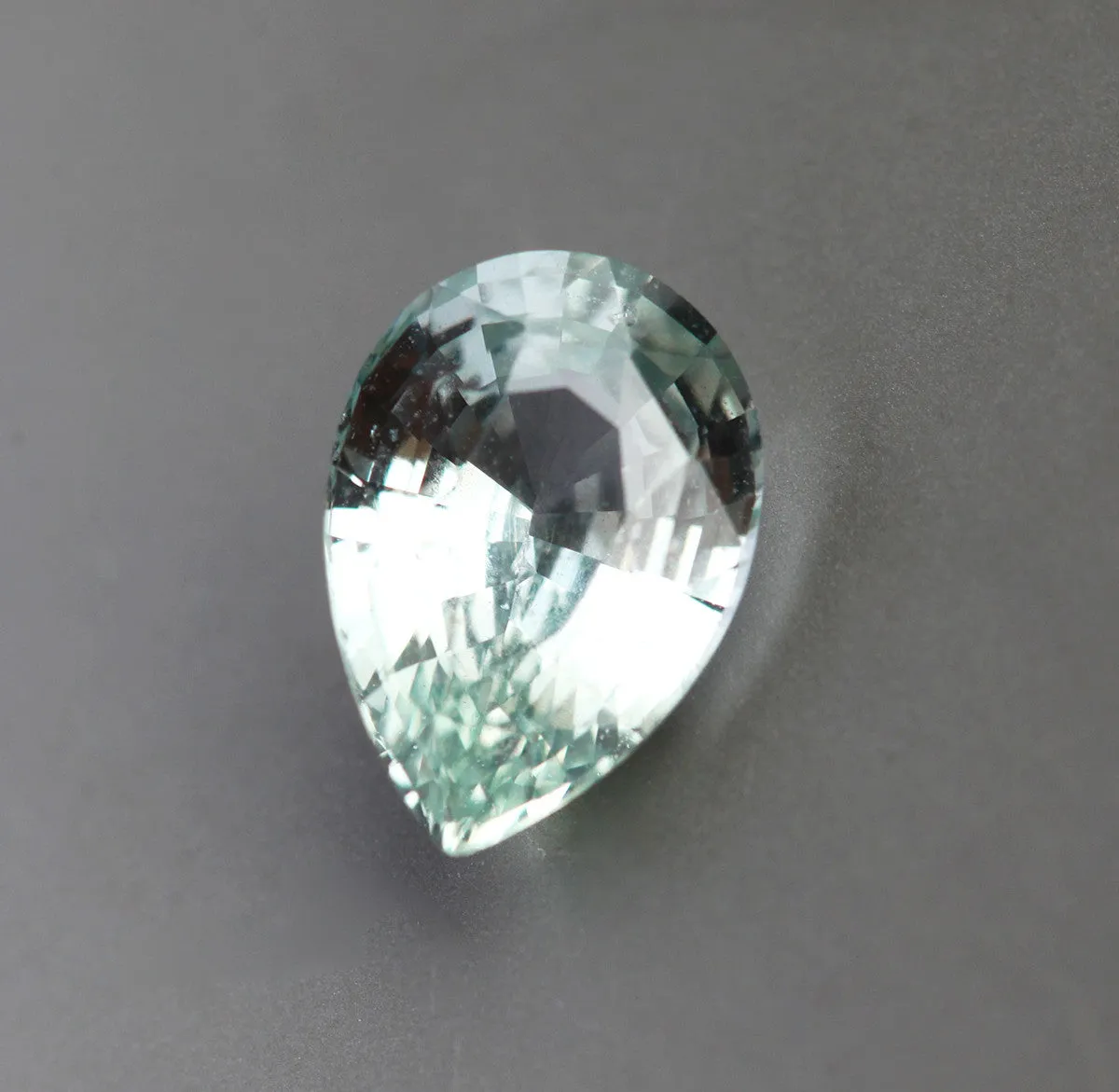 Loose 3.61 Ct Pear Seafoam Green Sapphire