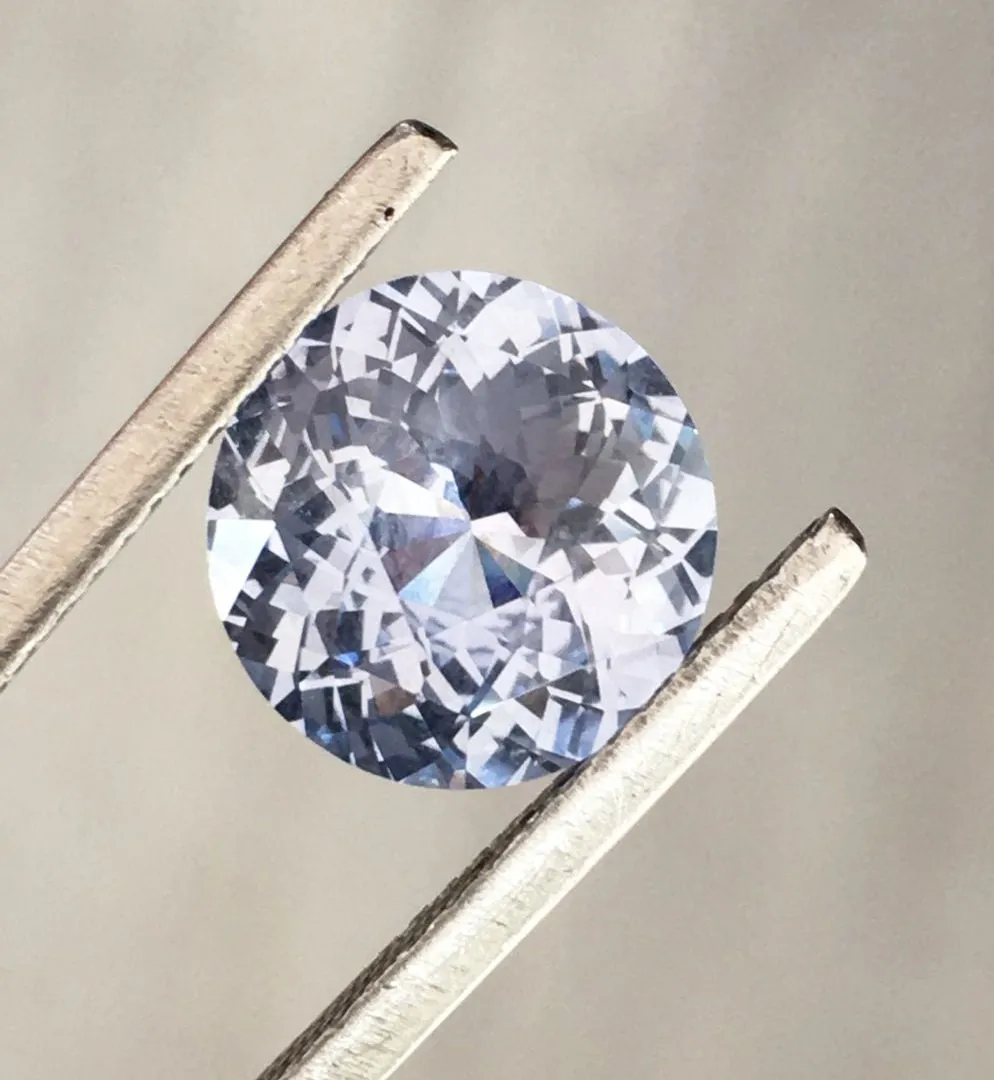 Loose 3.67 Ct Round Pastel Blue Sapphire