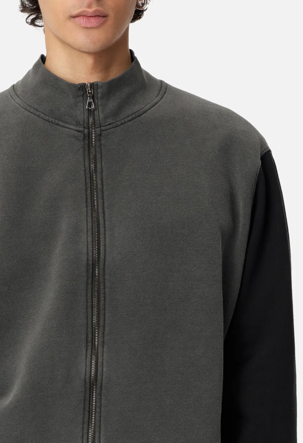 Loose Stitch Fullzip / Washed Black