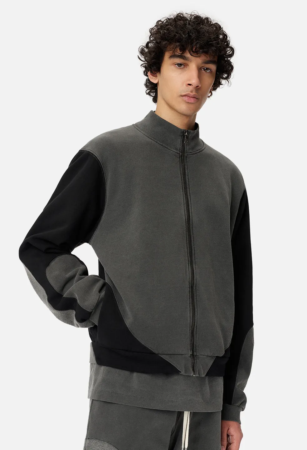 Loose Stitch Fullzip / Washed Black