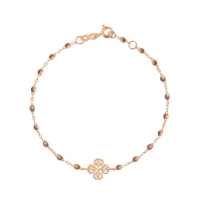 Lucky Clover Classic Gigi Copper diamond Bracelet, Rose Gold, 6.7"