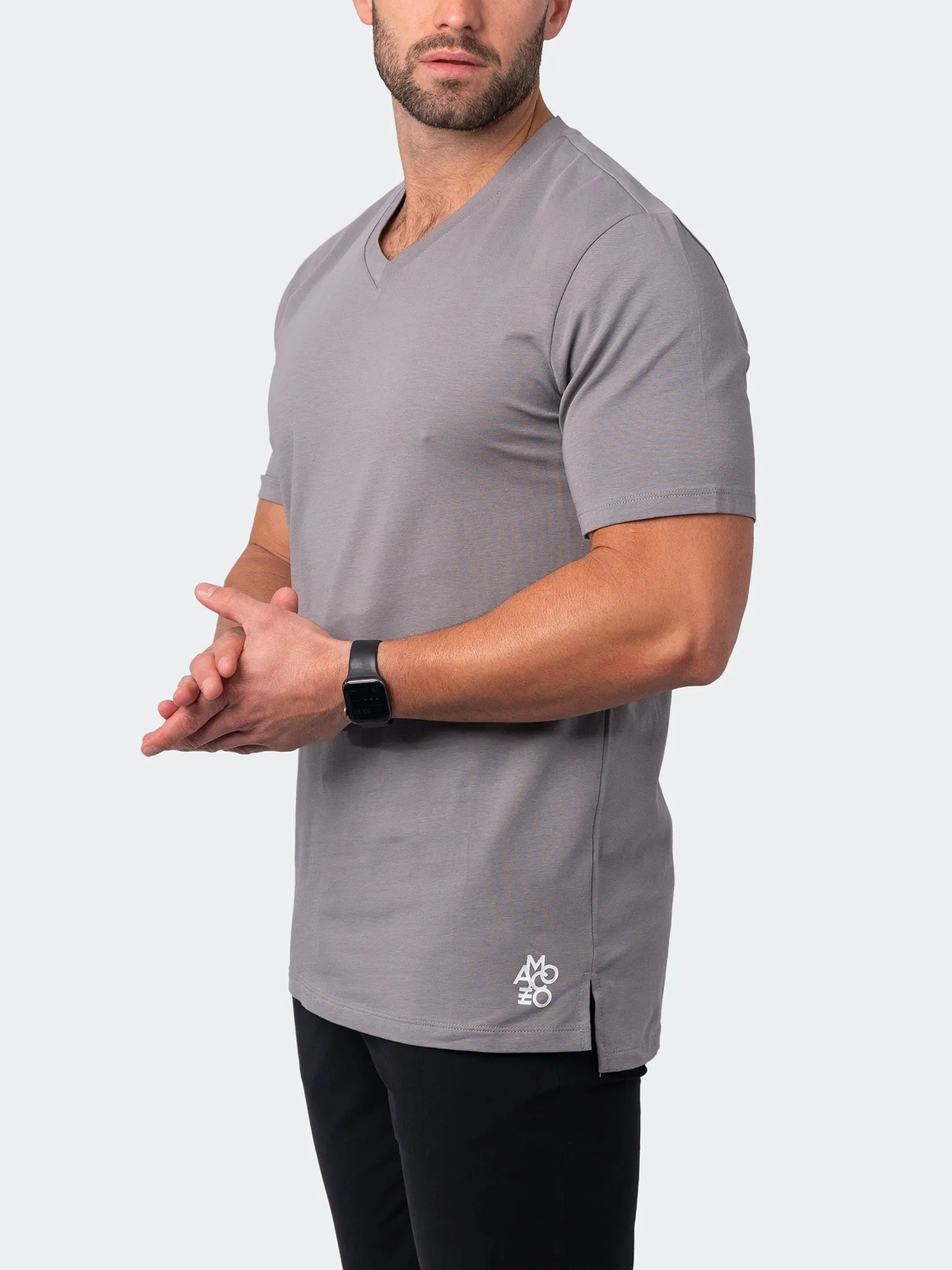 Maceoo Stretch Short-Sleeve Tshirts | V-Neck VivaldiCore Brown