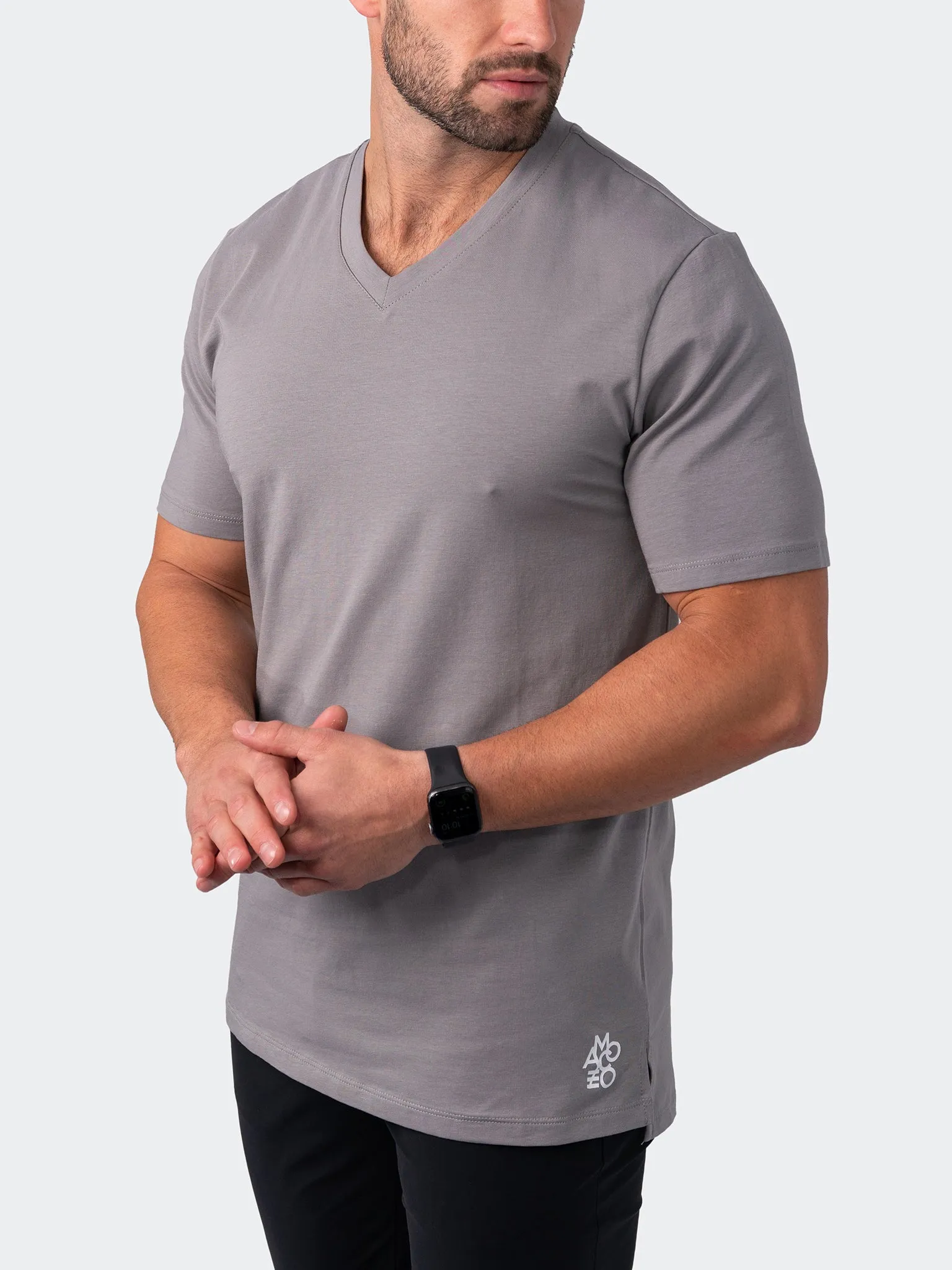 Maceoo Stretch Short-Sleeve Tshirts | V-Neck VivaldiCore Brown