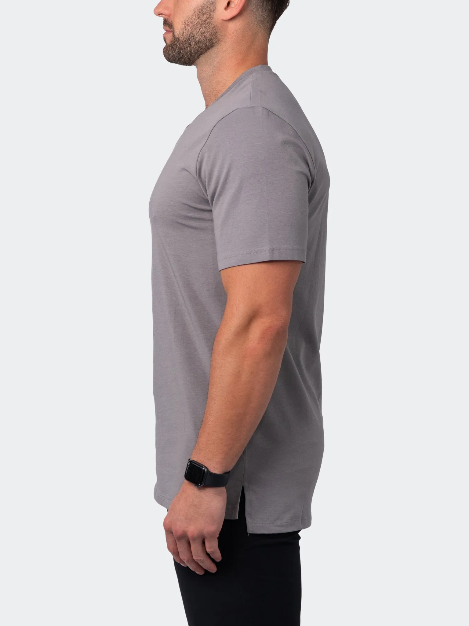 Maceoo Stretch Short-Sleeve Tshirts | V-Neck VivaldiCore Brown