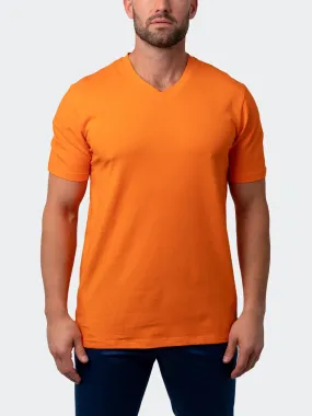 Maceoo Stretch Short-Sleeve Tshirts | V-Neck VivaldiCore Orange