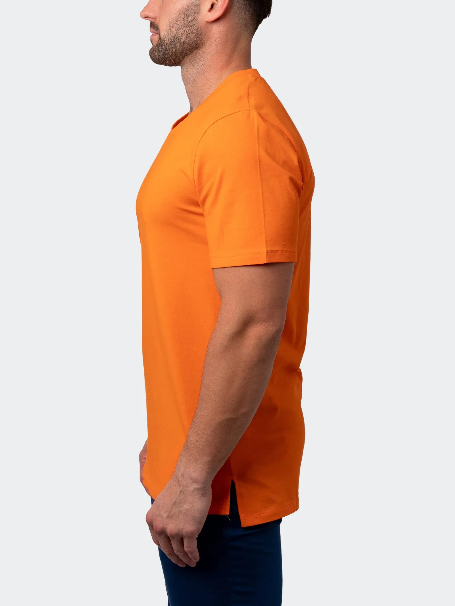 Maceoo Stretch Short-Sleeve Tshirts | V-Neck VivaldiCore Orange