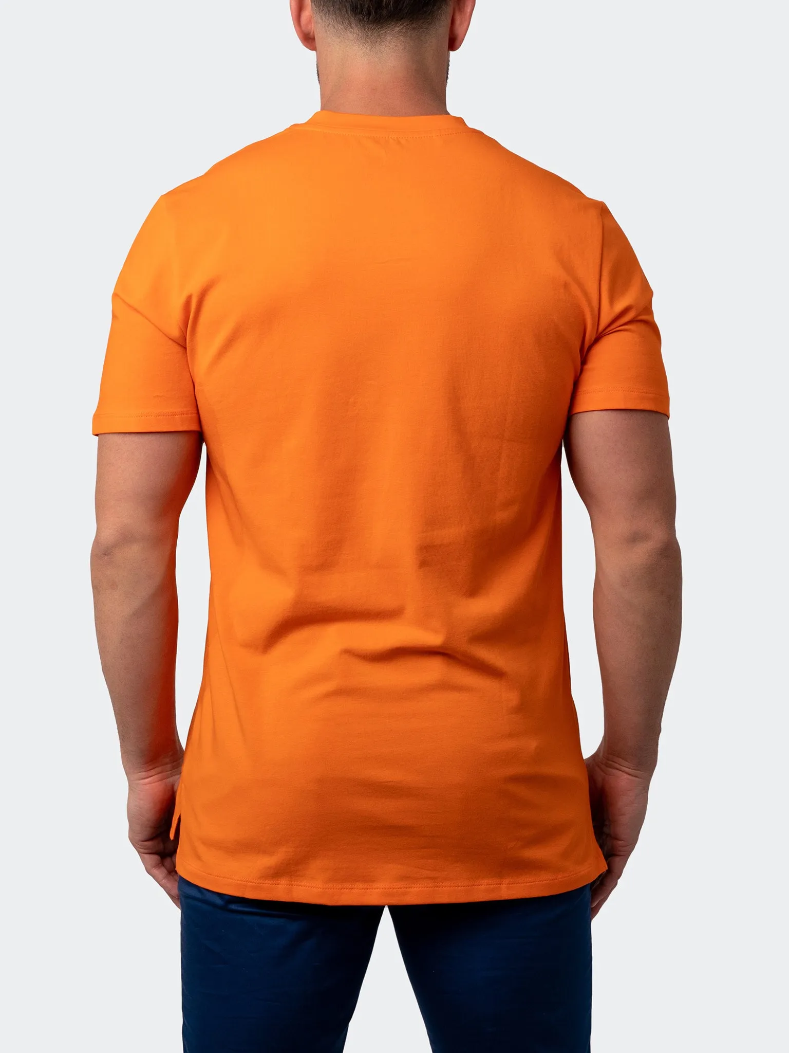 Maceoo Stretch Short-Sleeve Tshirts | V-Neck VivaldiCore Orange