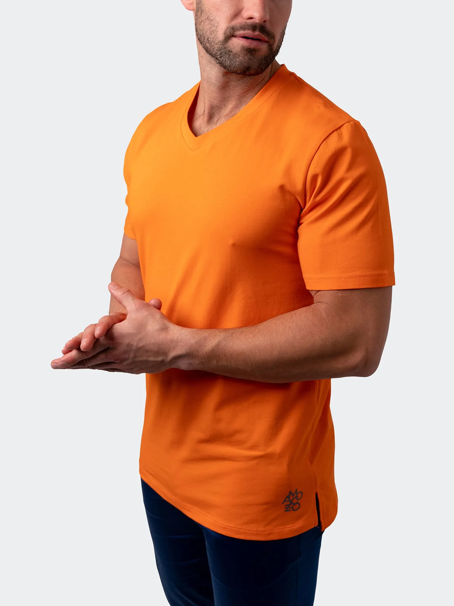 Maceoo Stretch Short-Sleeve Tshirts | V-Neck VivaldiCore Orange