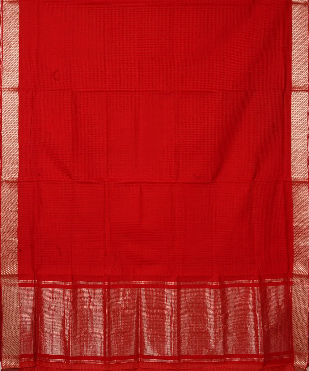 Maroon handwoven mangalagiri cotton saree