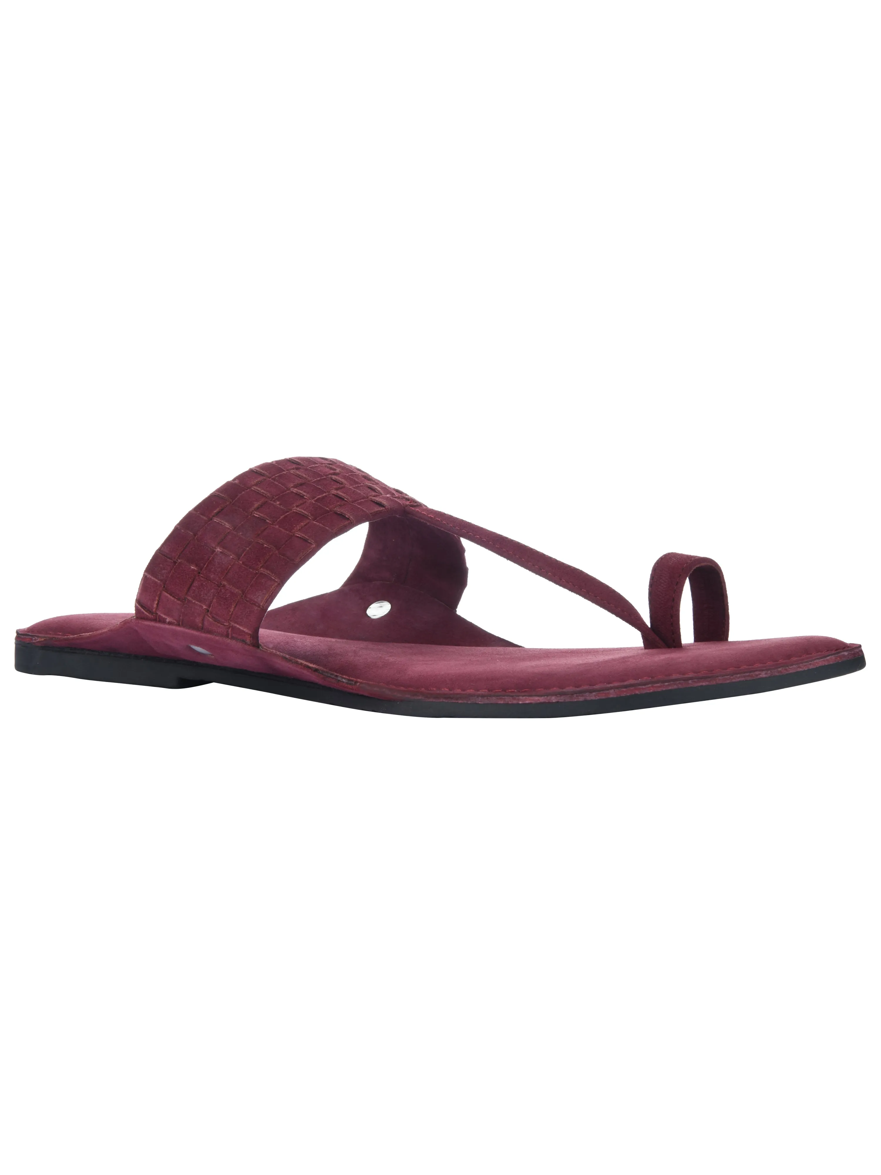 Maroon Weave Kolhapuri For Women