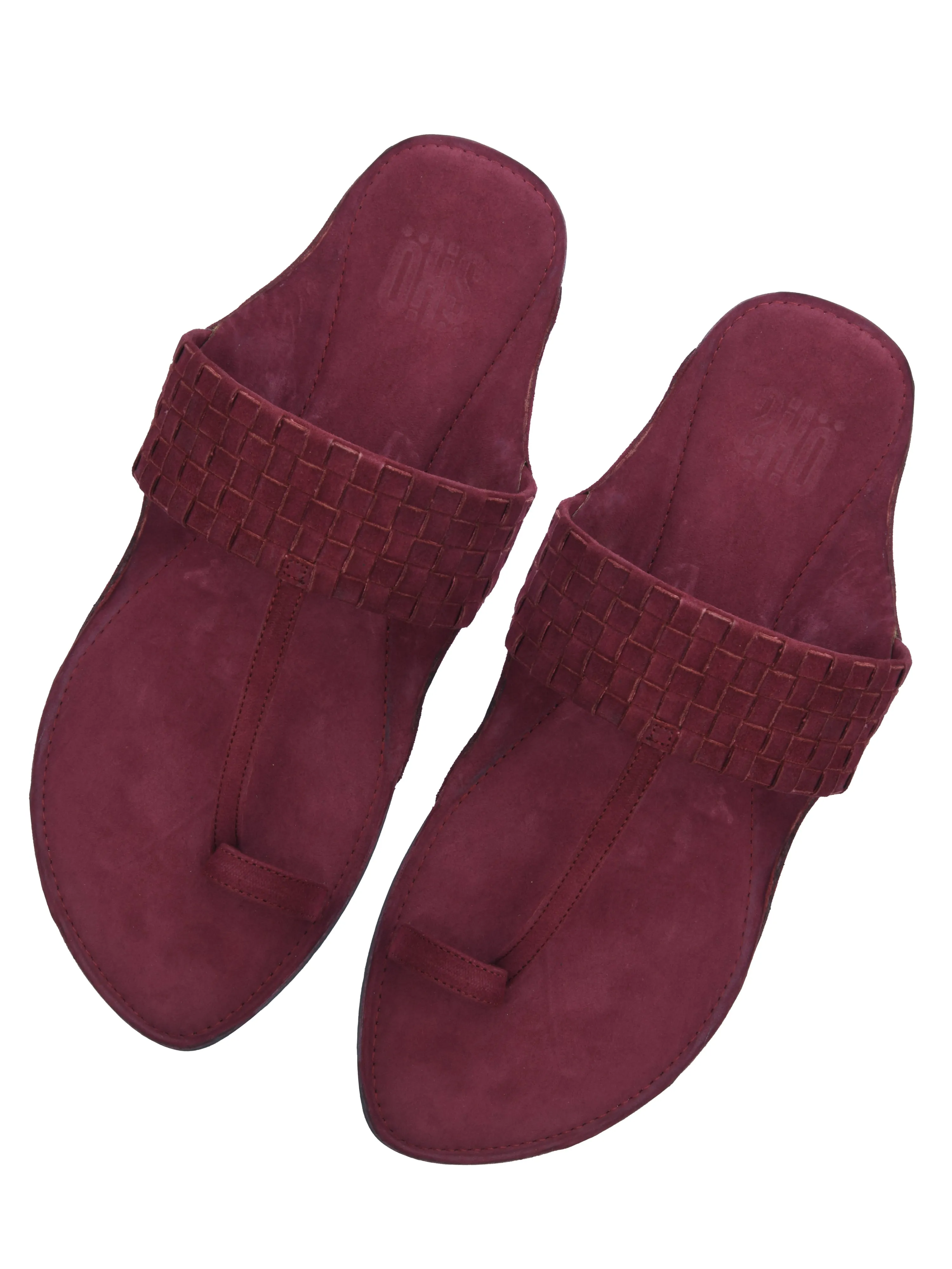 Maroon Weave Kolhapuri For Women