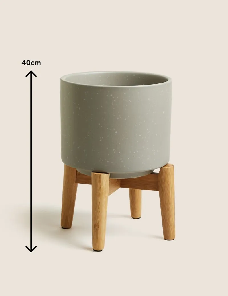 Medium Ceramic Planter with Stand