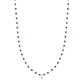 Mini Gigi Lapis necklace, Yellow Gold 1 Diamond, 15.7"