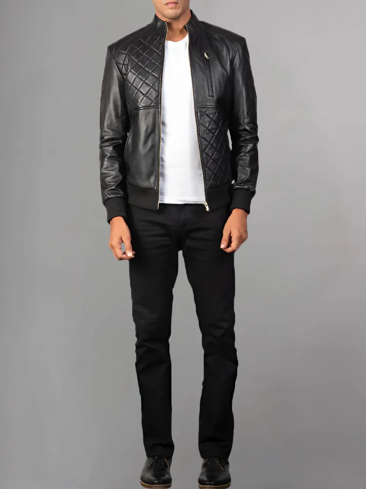 Moda Black Bomber Leather Jacket