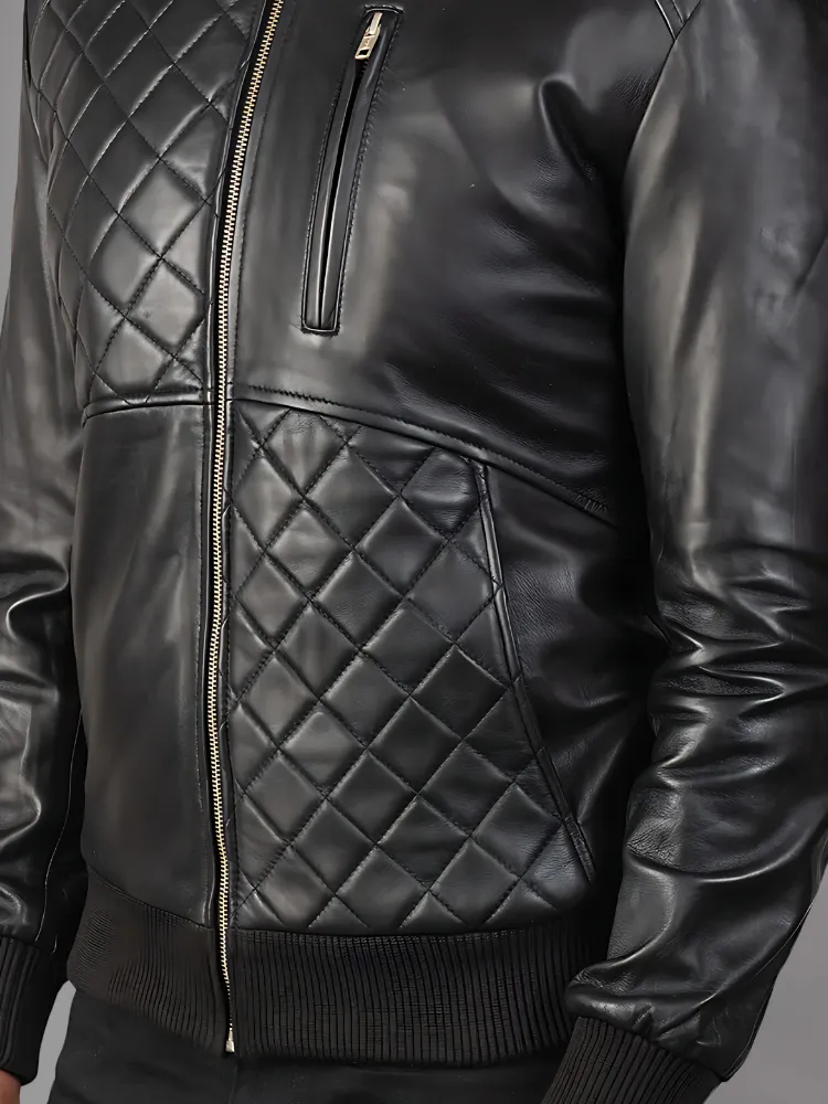 Moda Black Bomber Leather Jacket