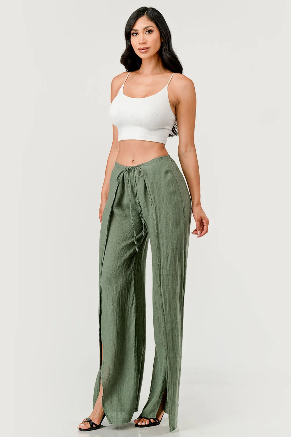 Monika Side Layered Linen Pants