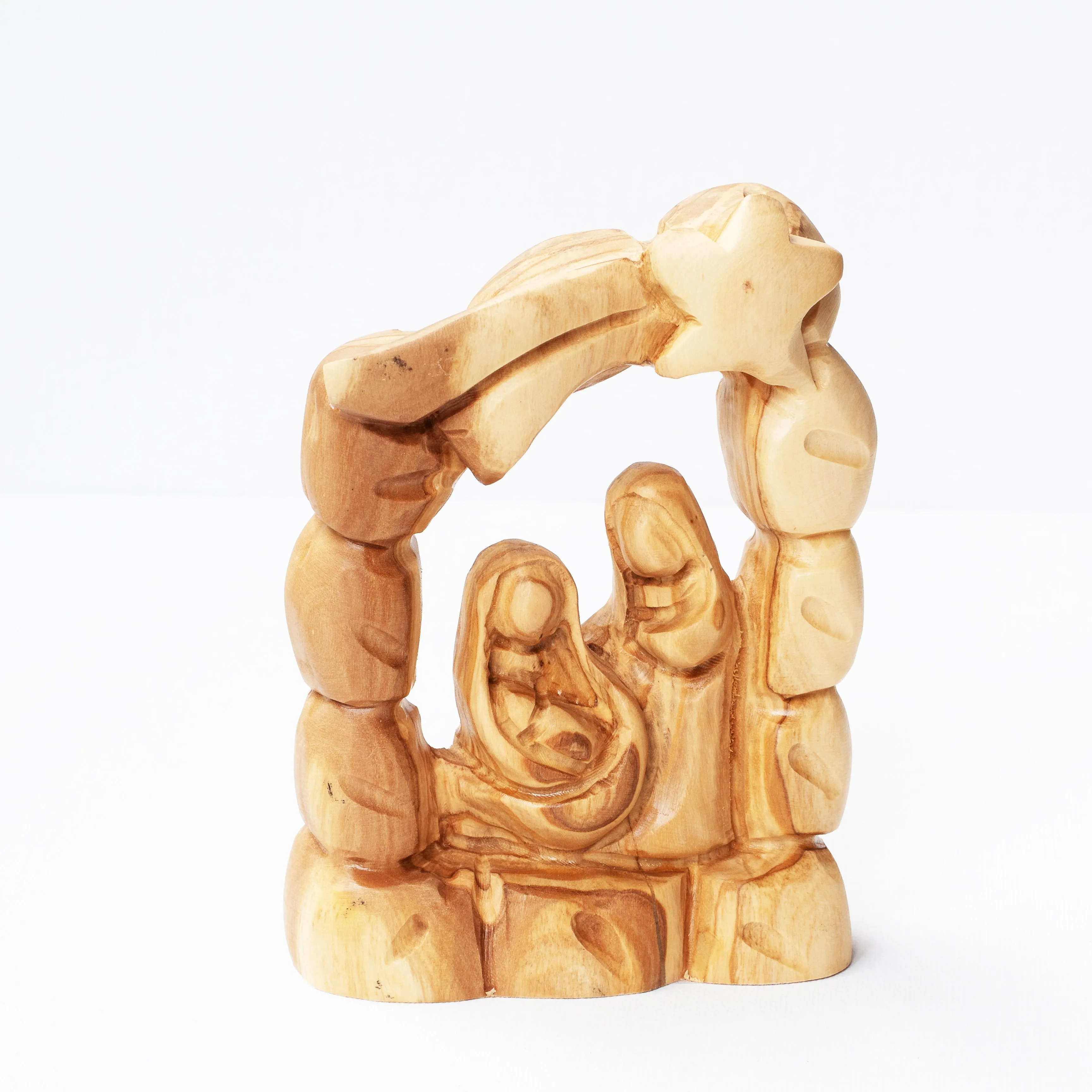 Nativity Framed in Olive Wood - Bell or Manger