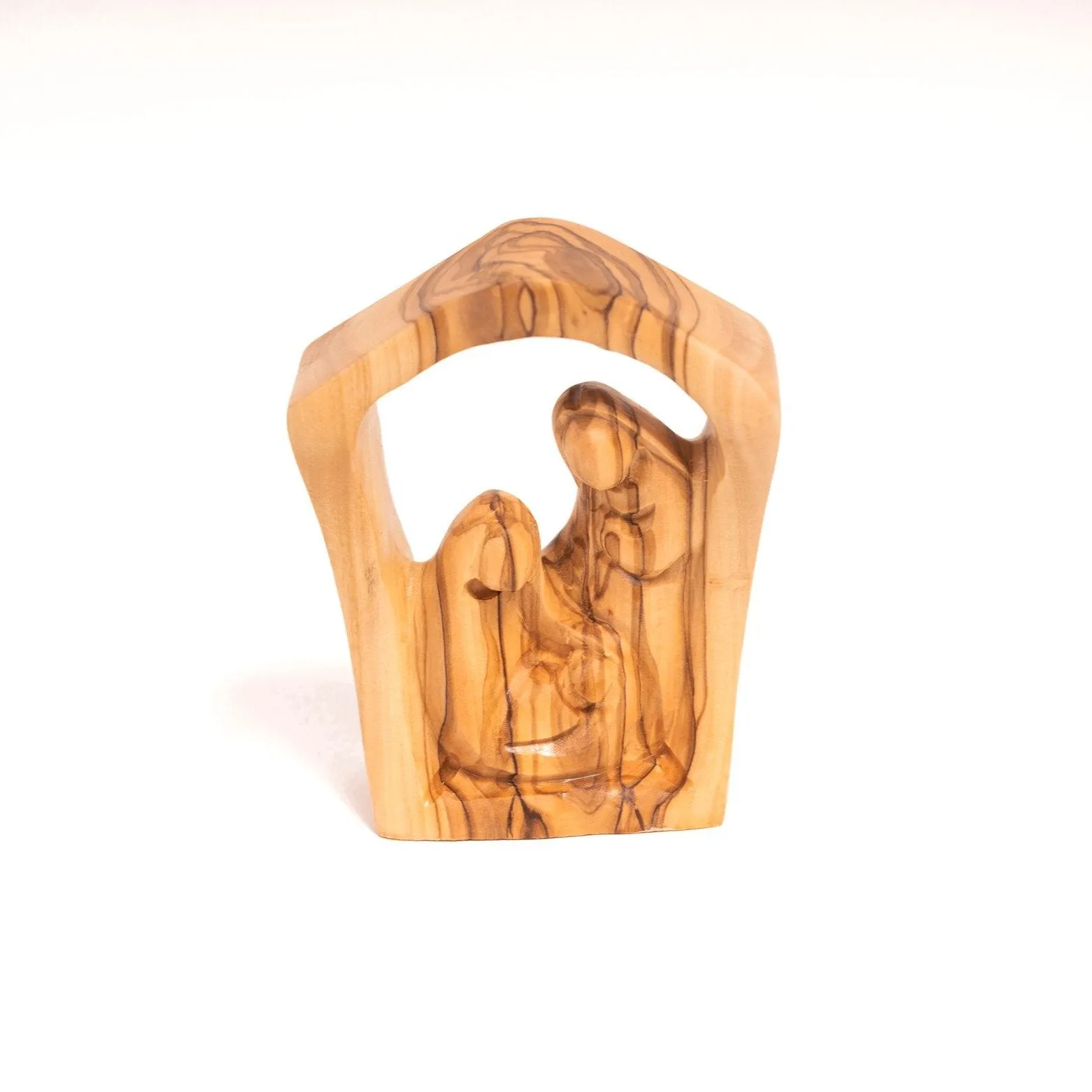 Nativity Framed in Olive Wood - Bell or Manger