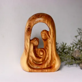 Nativity Framed in Olive Wood - Bell or Manger