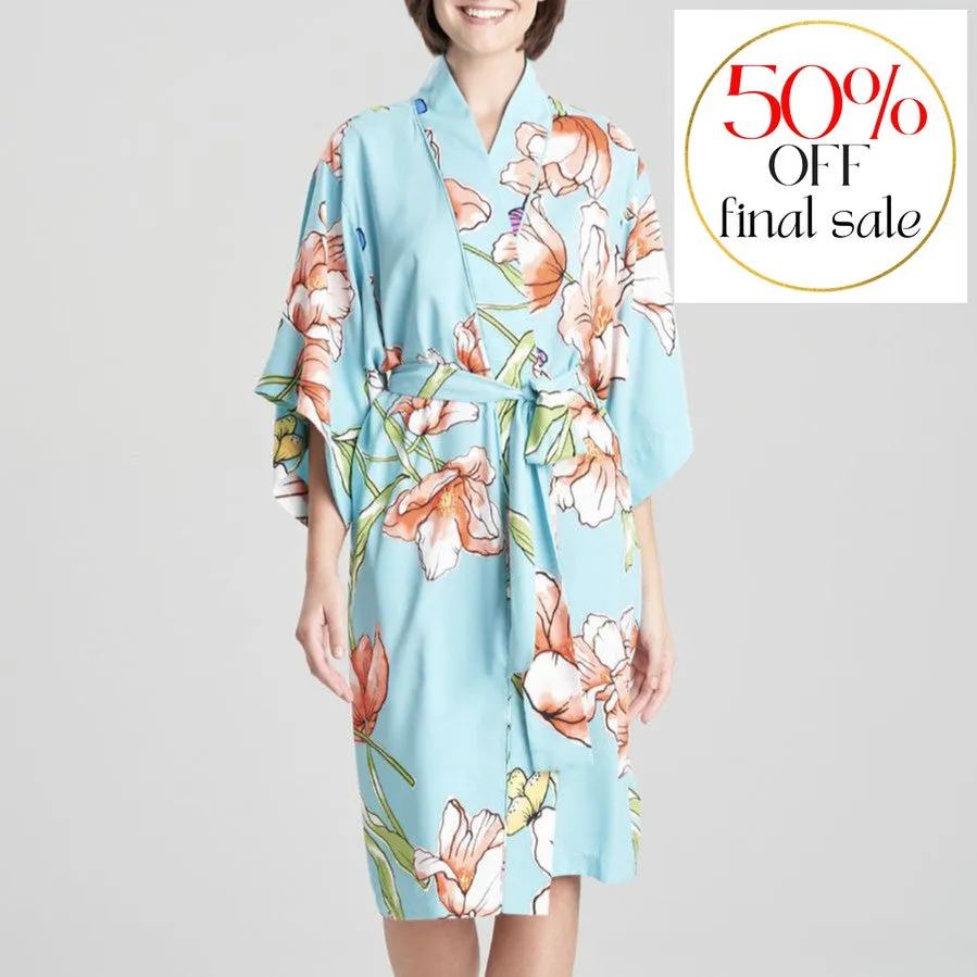 Natori Wild Poppy 42 Wrap in Sea Glass R74009