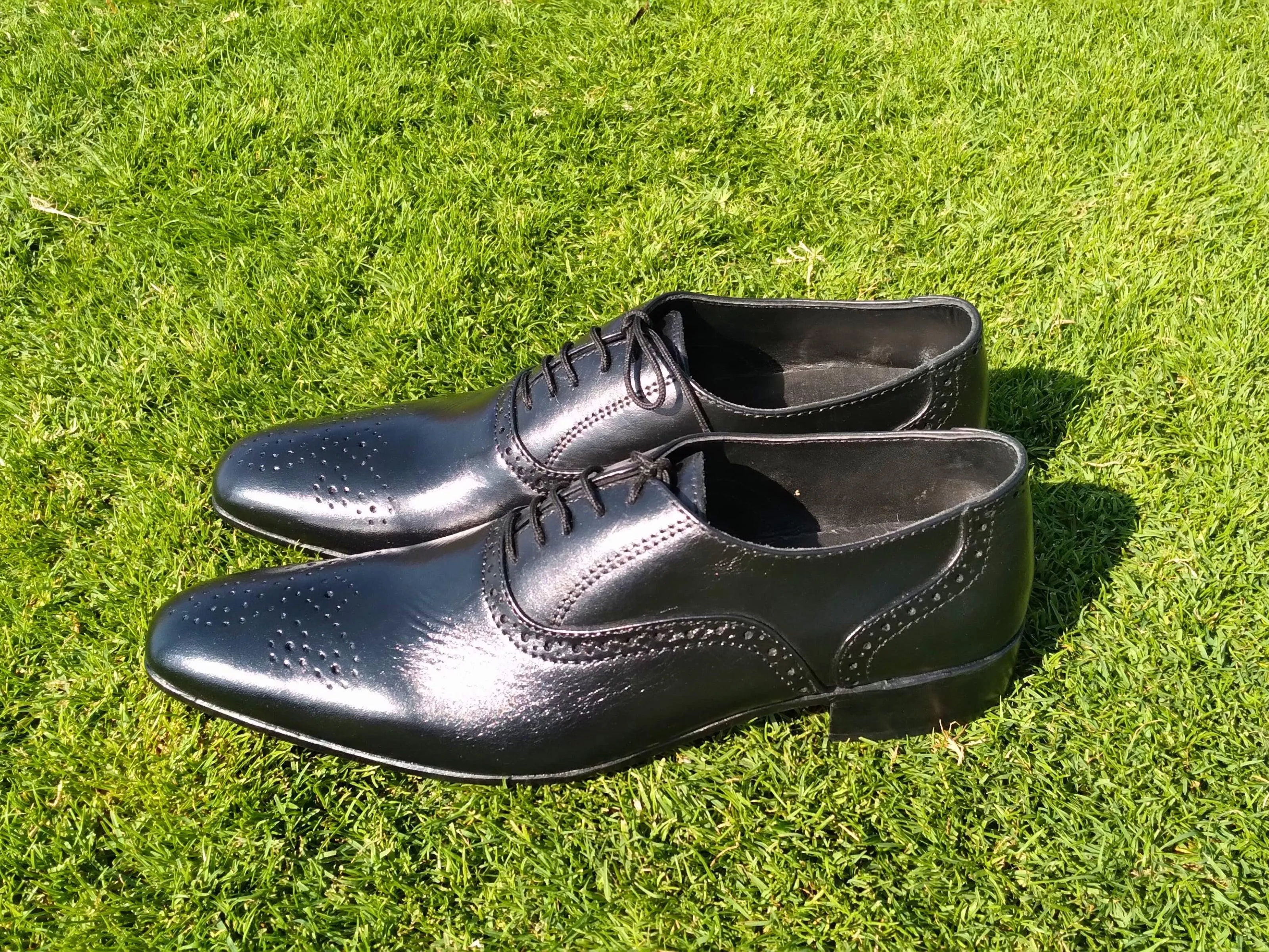 Oxford Shoes Genuine Leather Plaintoe Full brogue Black