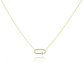 Paperclip Necklace with Diamond