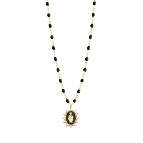 Petite Madone Supreme Black diamond necklace, Yellow Gold, 16.5"