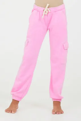 Pink Cargo Jogger Sweatpants