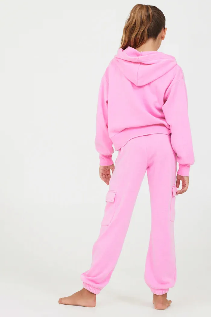 Pink Cargo Jogger Sweatpants