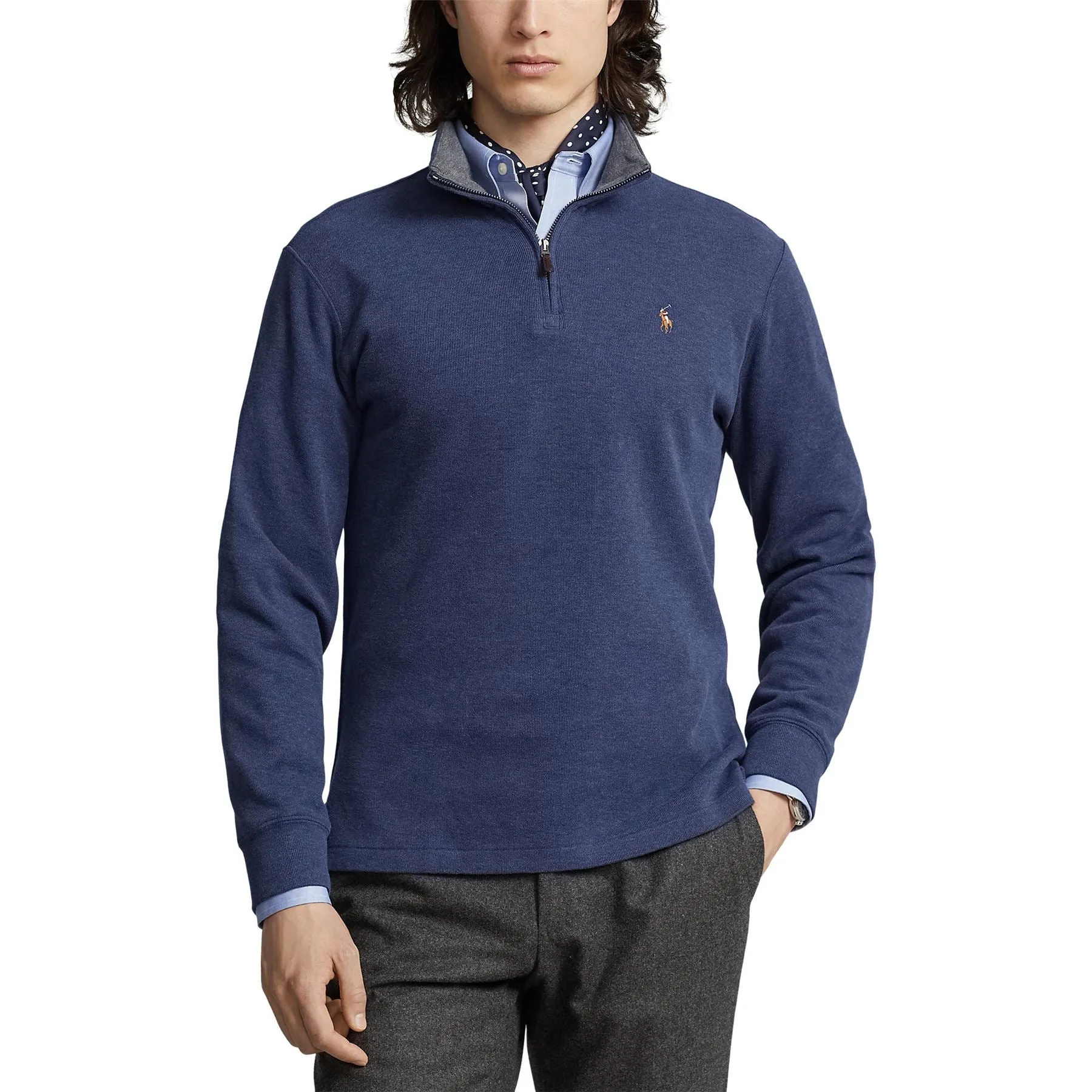 Polo Golf Cotton Half Zip Spring Navy Heather - AW23