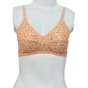 Printed Stretchable Cotton Bra Fn113 For Women