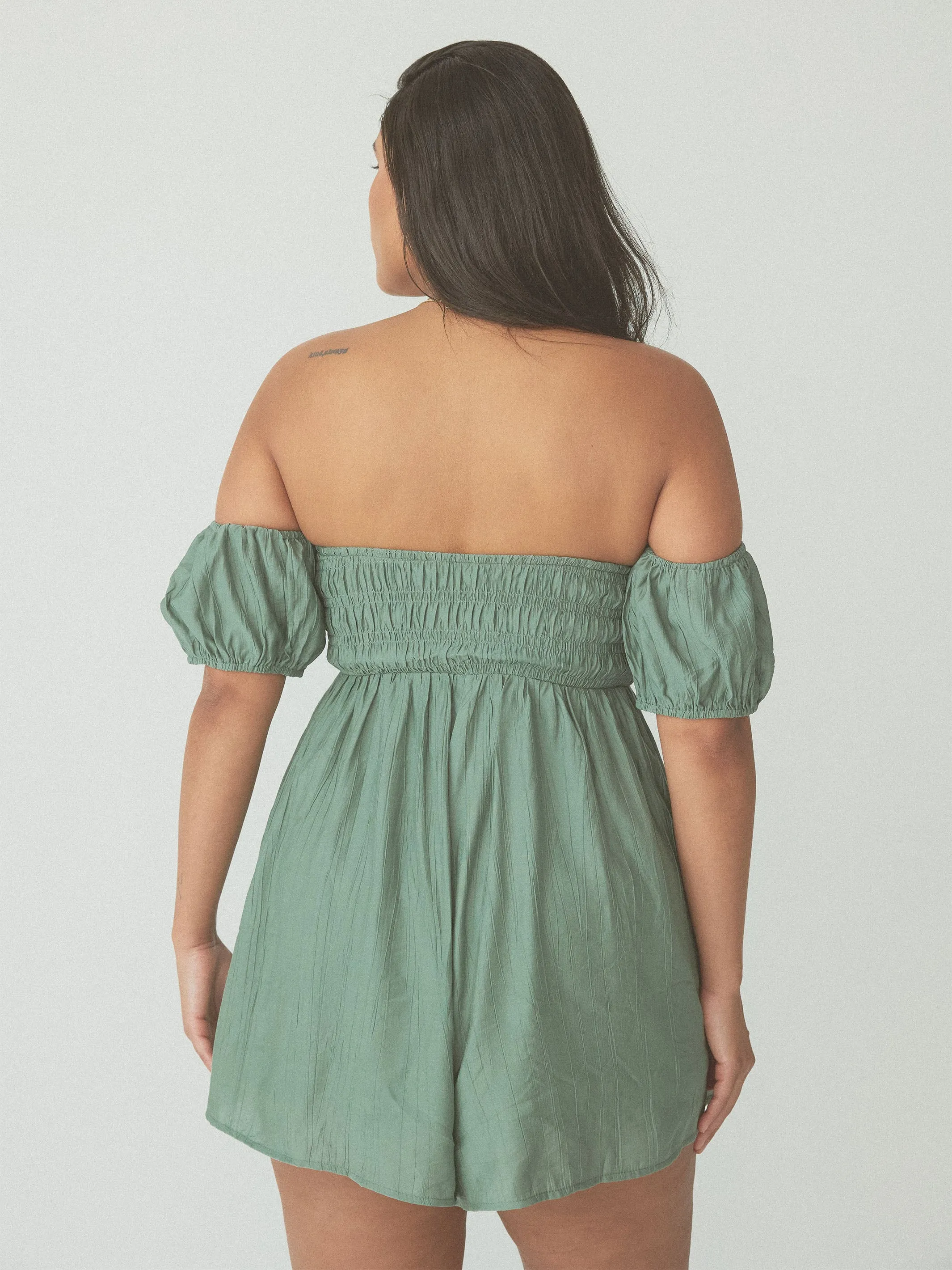 Puff Sleeve Brami Romper