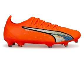 PUMA Men's Ultra Ultimate FG/AG Orange/Blue Glimmer