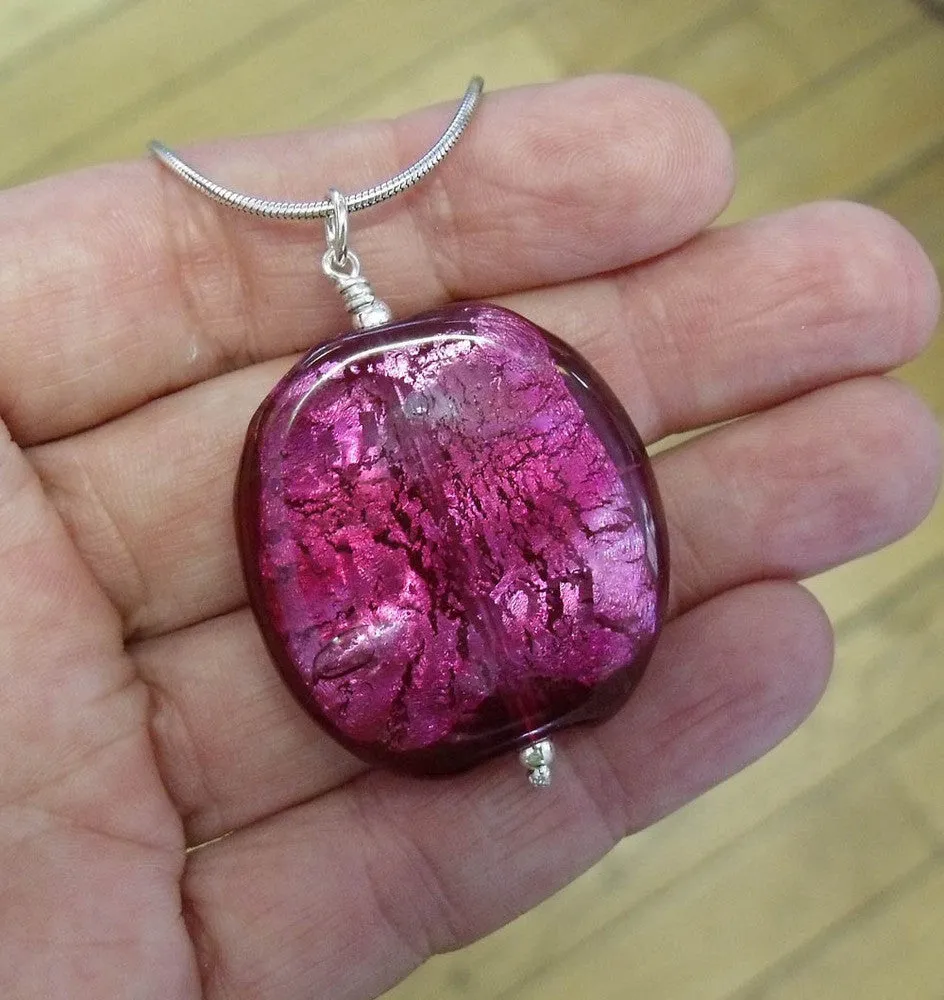 raspberry sparkle pendant