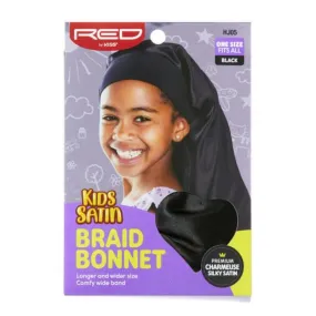 RED BY KISS | Kids Satin Braid Bonnet