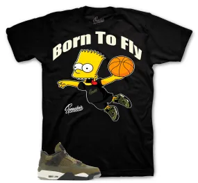 Retro 4 Craft Olive Born To Fly Shirt