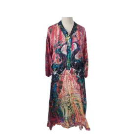 Sania Maskatiya Multicoloured Digital Printed Silk Dress | Gently Used |