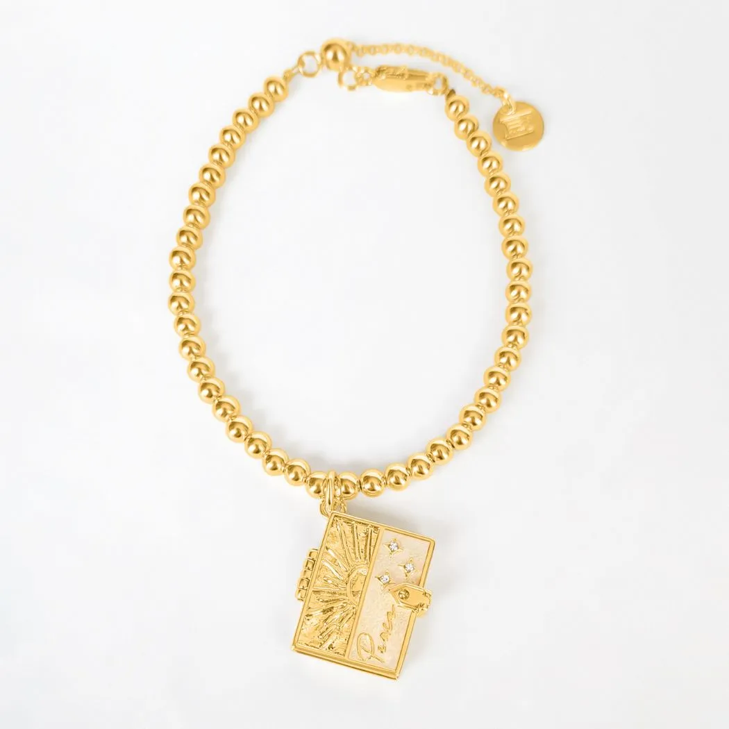 Secret Scriptures Bracelet: Peace - Gold