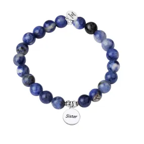 Sister | Stone Beaded Charm Bracelet | Sodalite