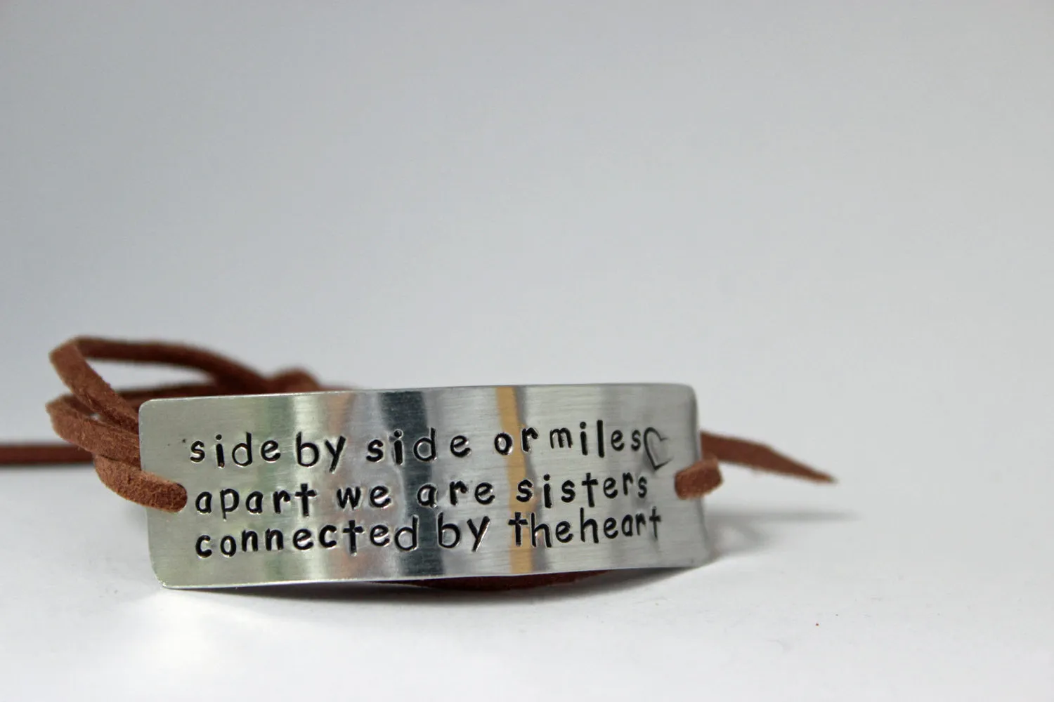 Sister Wrap Bracelet, Side by Side or Miles Apart We Are Sisters Connected By The Heart