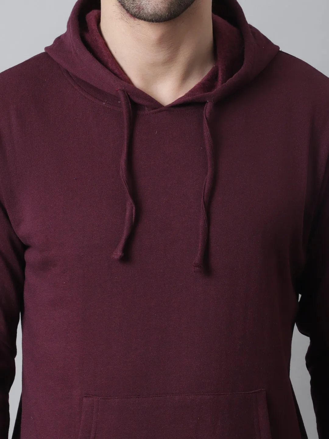 Style Quotient Men Maroon Hooded Sweatshirt