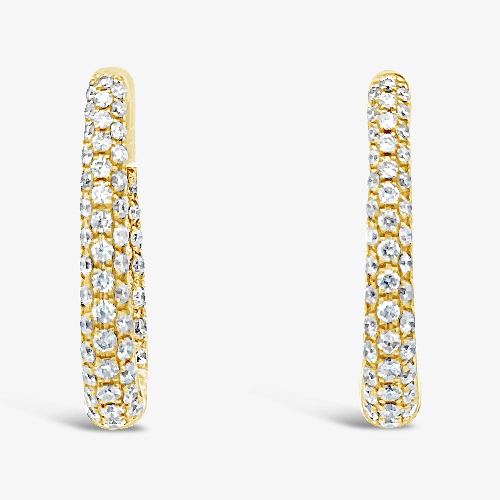 Tapered Pave 0.75 U-Hoop 1.30CT Earrings