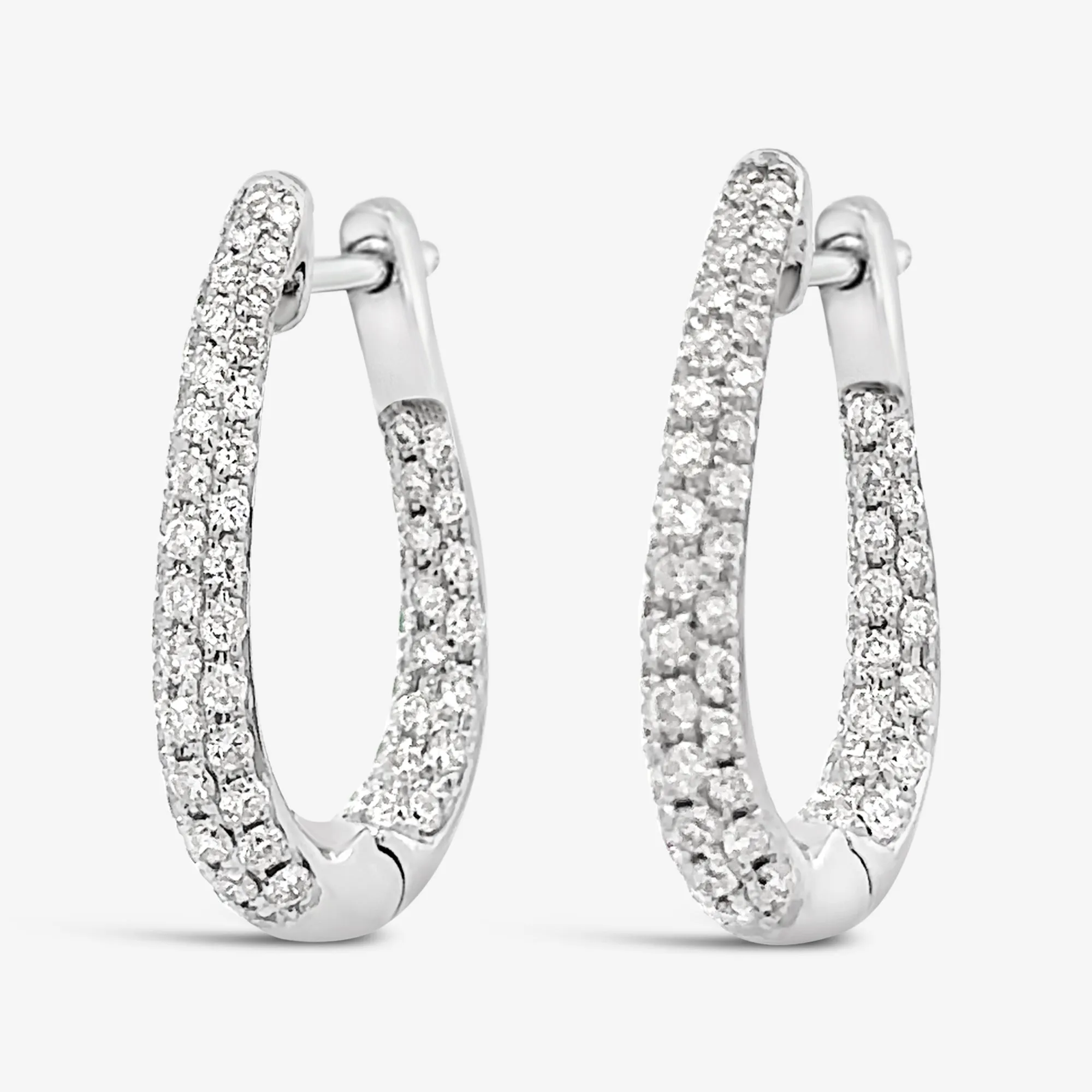 Tapered Pave 0.75 U-Hoop 1.30CT Earrings