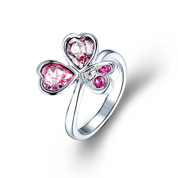 The pink clover flower ring